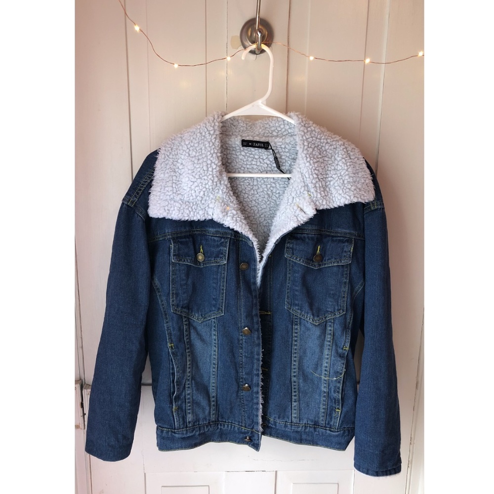 Fur Lined Denim Jean Jacket